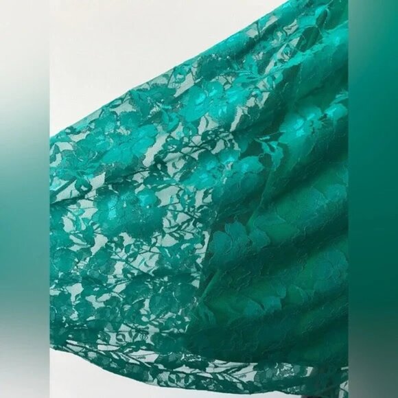 NWT LuLaRoe XS Lola Skirt emerald green lace lined dark academia cottagecore - Picture 3 of 5